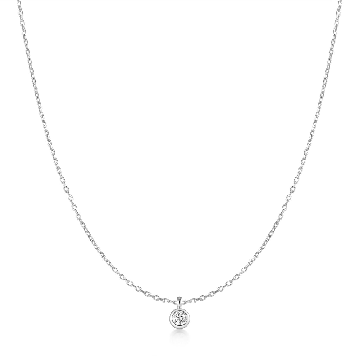Ania Haie Silver Classic Bezel-Set Solitaire Necklace