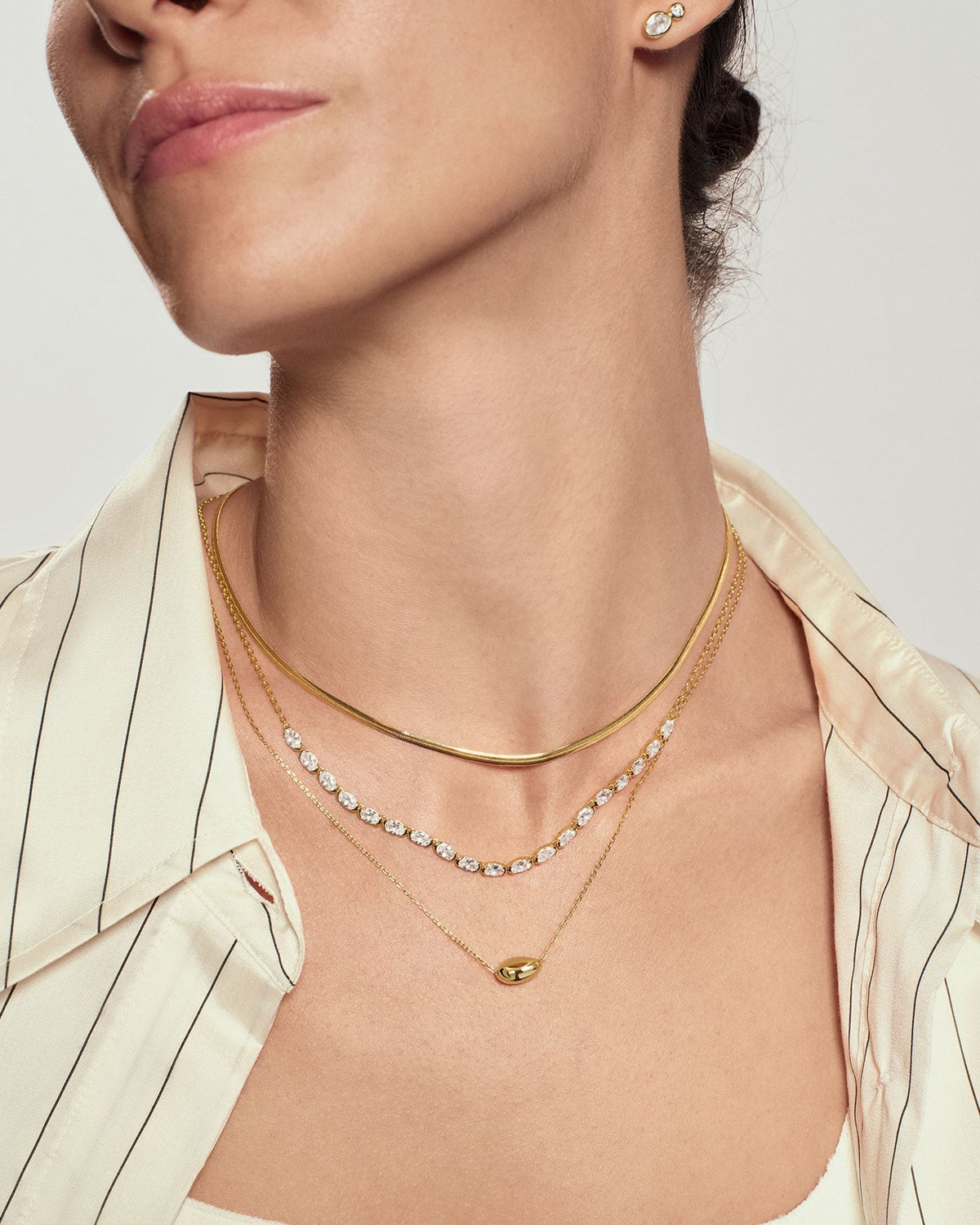 Ania Haie Gold Organic Dome Pebble Necklace N076-01G N076-01G view 4