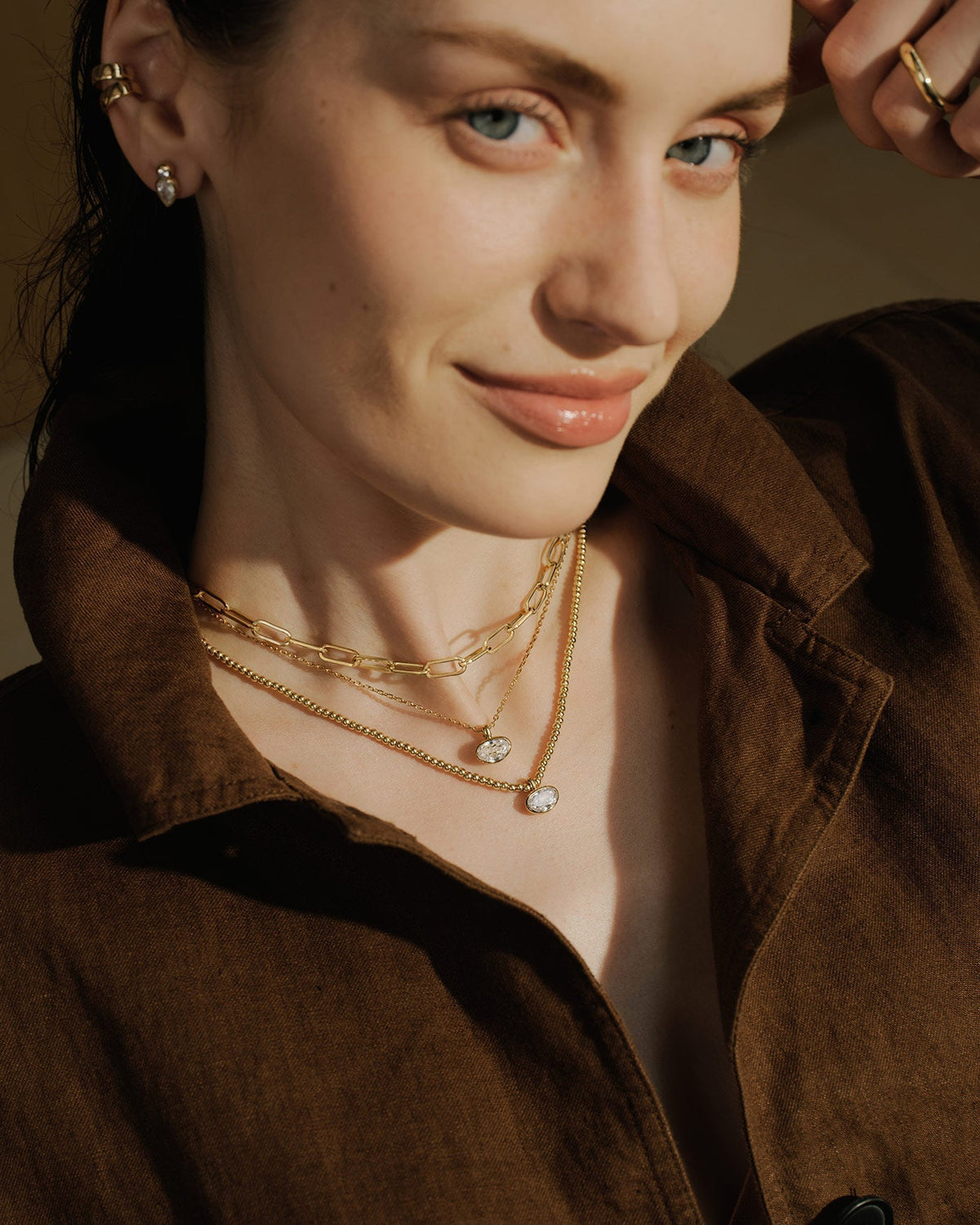 Ania Haie Gold Bezel Organic Pebble Necklace N076-03G N076-03G view 4
