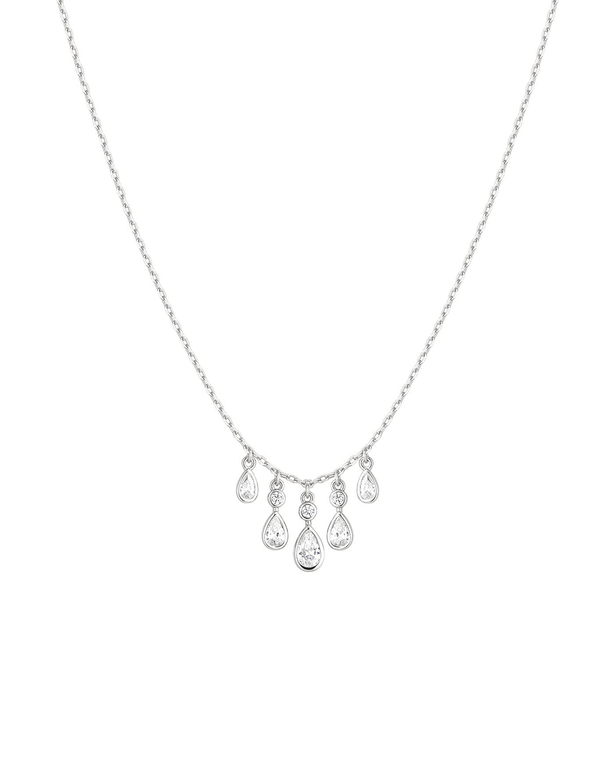 Ania Haie Silver Bezel-Set Teardrop Cascade Necklace N076-04H N076-04H front packshot