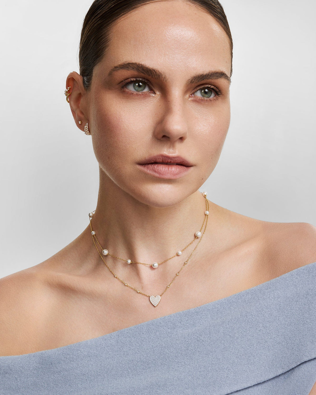 Ania Haie Gold Alternating Shell Pearl Station Necklace