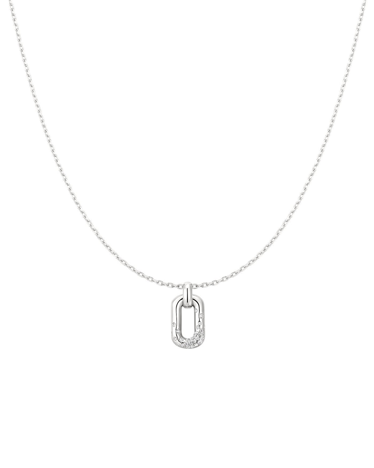 Ania Haie Silver Sparkling Oval Hoop Pendant Necklace N076-13H N076-13H front packshot
