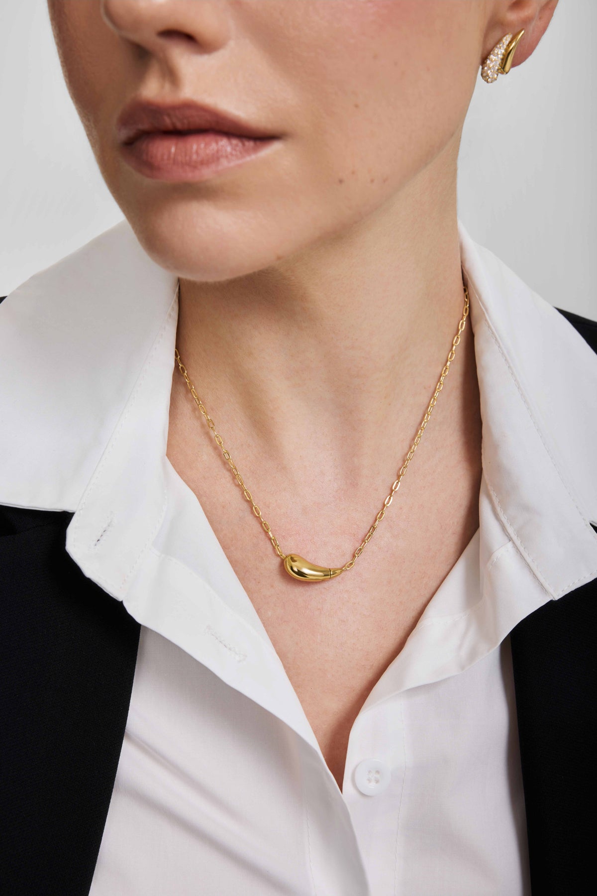 Ania Haie Gold Curved Teardrop Necklace N078-06G N078-06G view 2