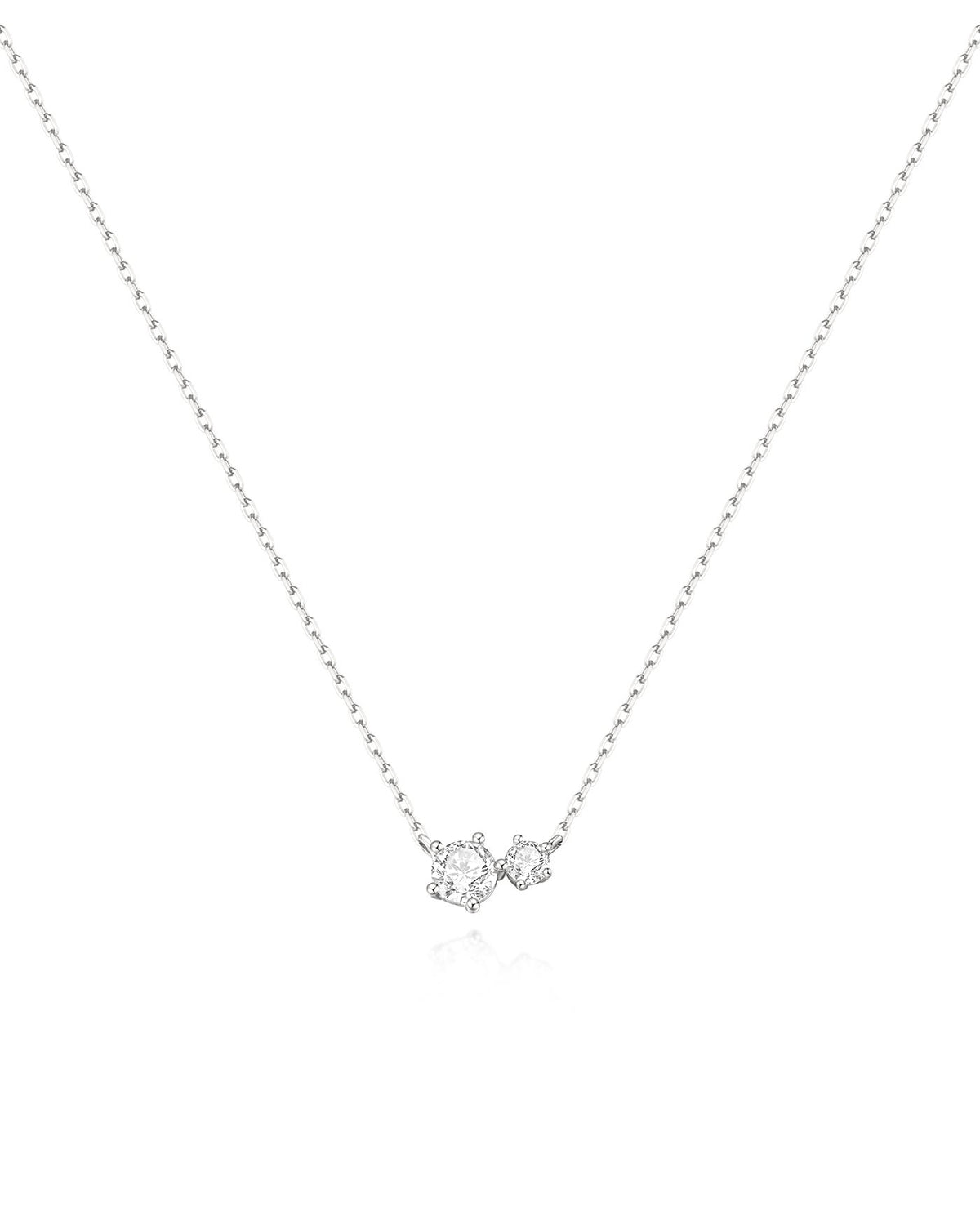 Ania Haie Silver Prong Set Duo Necklace