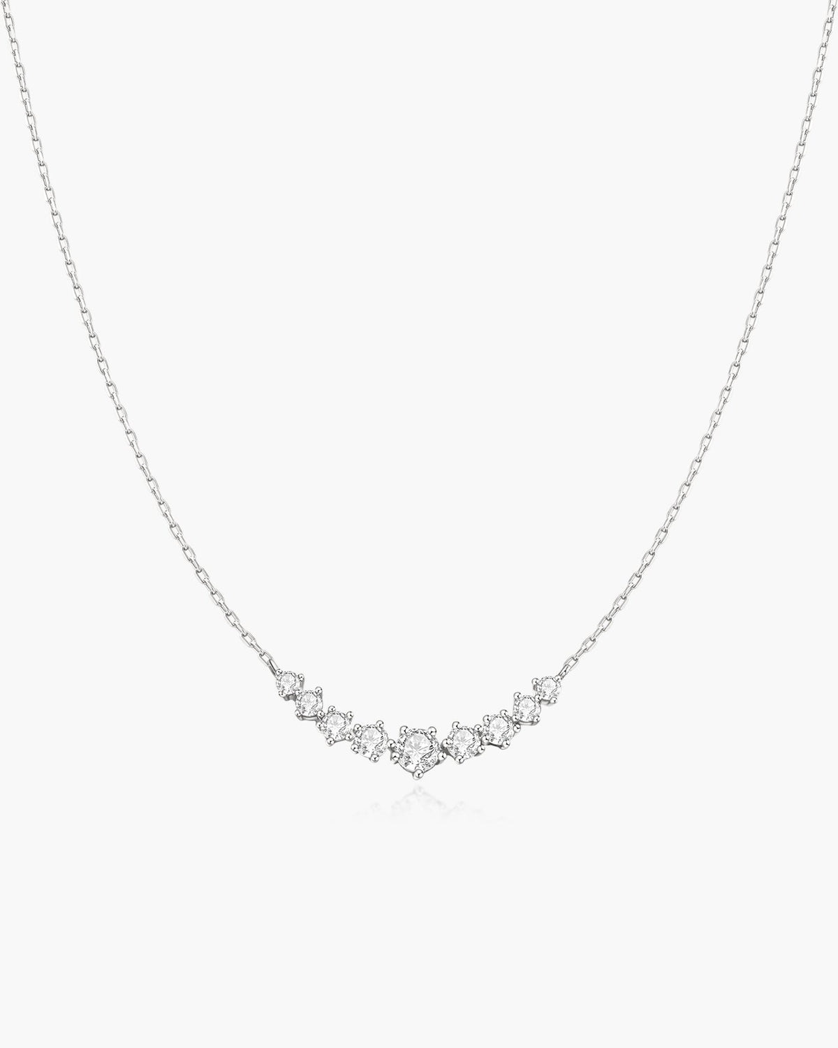 Ania Haie Silver Graduated Pave Arc Necklace