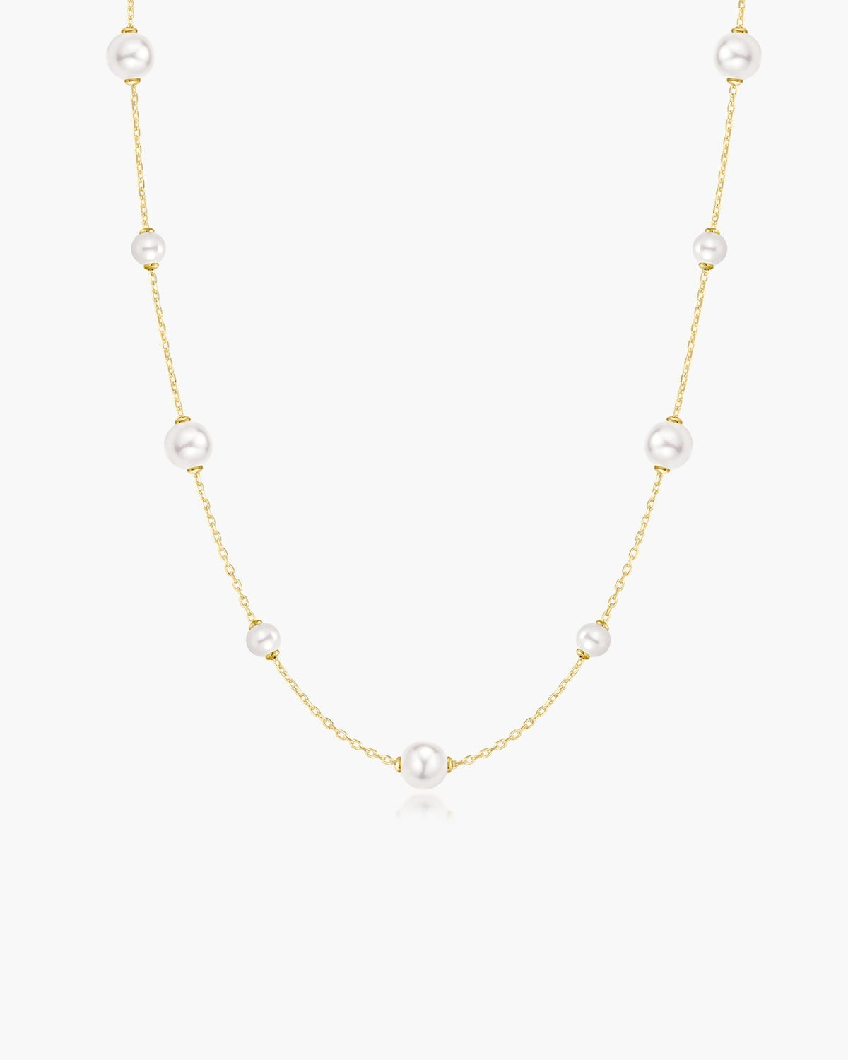 Ania Haie Gold Alternating Shell Pearl Station Necklace