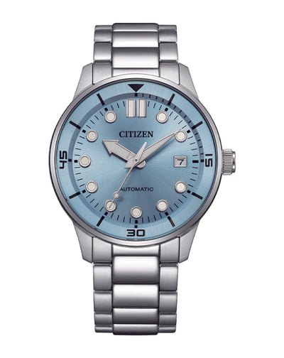 Citizen Automatic Silver Stainless Steel Blue Dial Watch NJ0191-83L