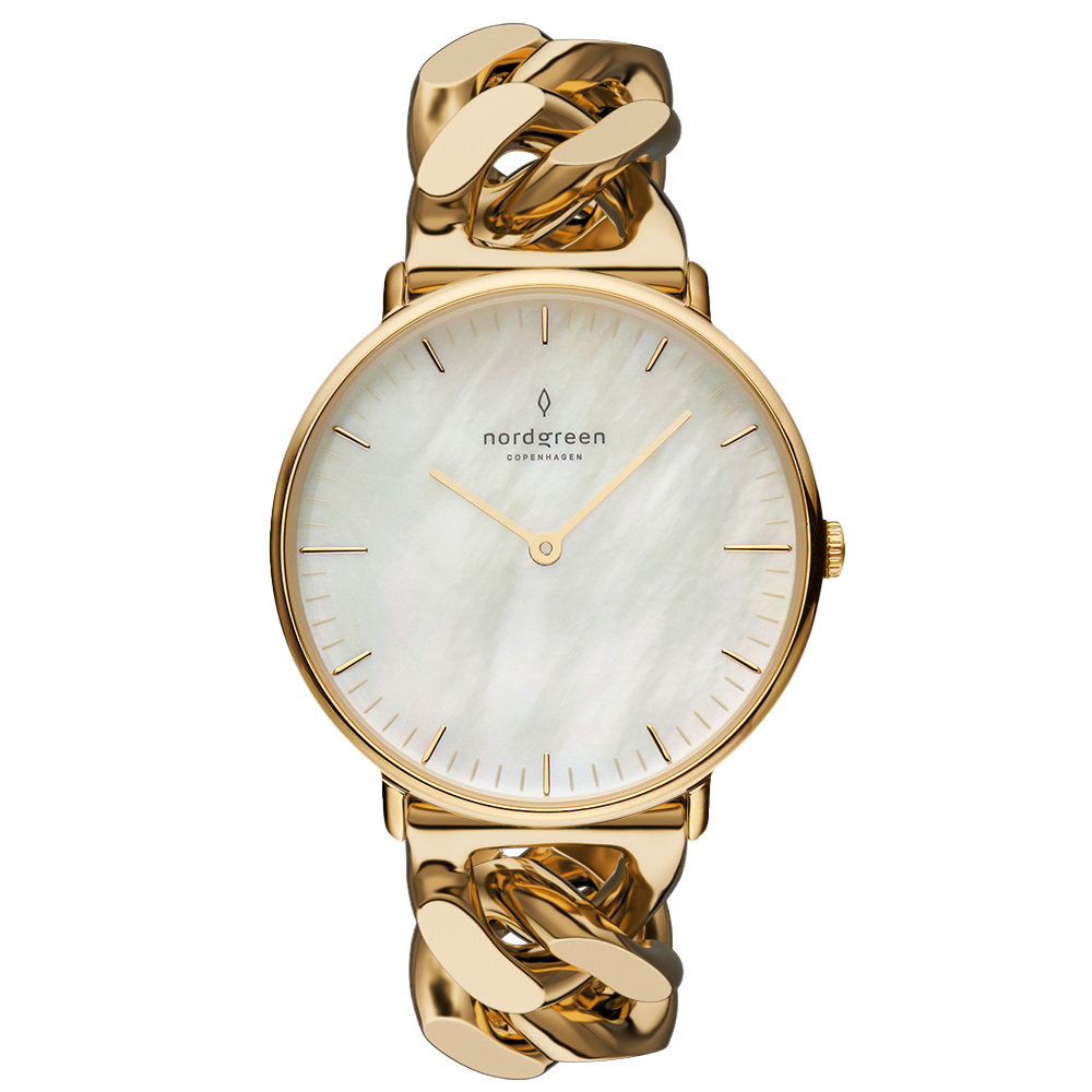 Nordgreen Native 28mm Rose Gold Chain MOP Watch