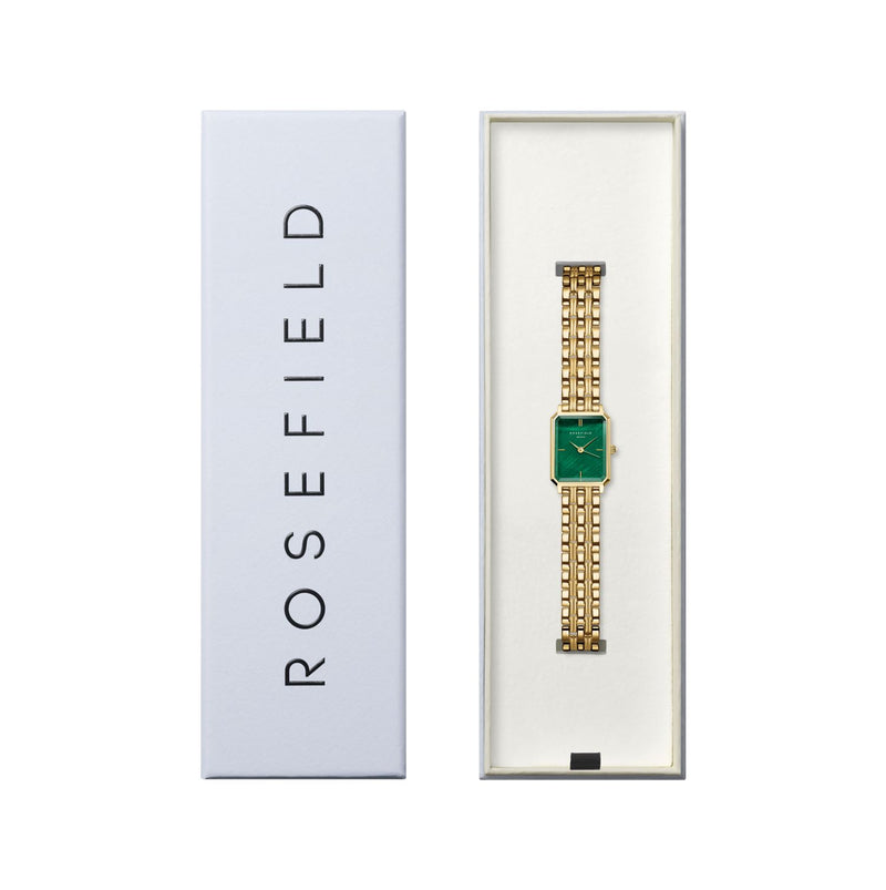 Rosefield Octagon XS Emerald Steel Gold Watch OEGSG-O79