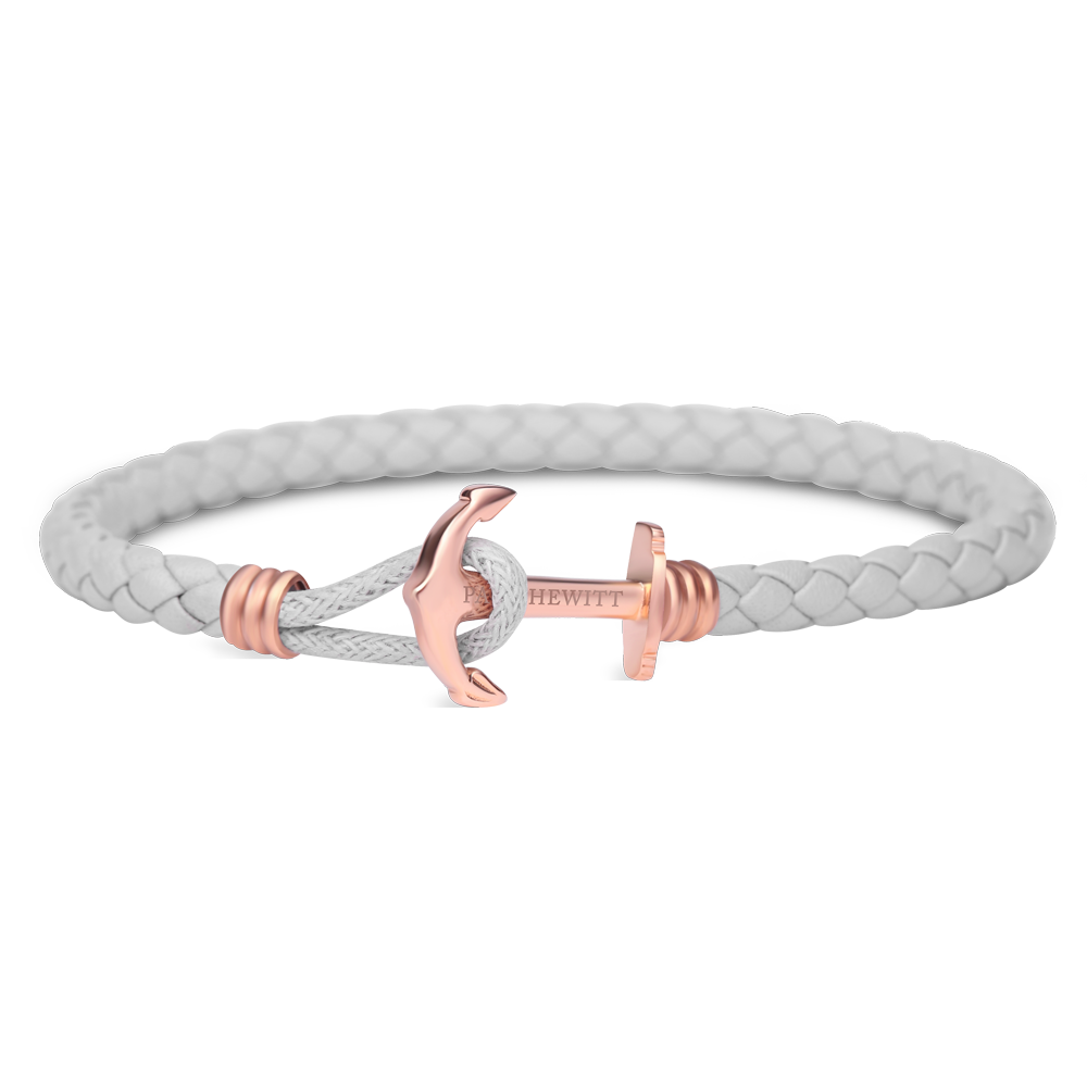 Paul Hewitt Phrep Lite Leather Rose Gold / Grey Bracelet - S