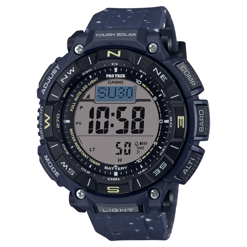 Casio PRO TREK Explorer Edition with Dual-Layer LCD and Reused Resin Band PRG340SC-2D