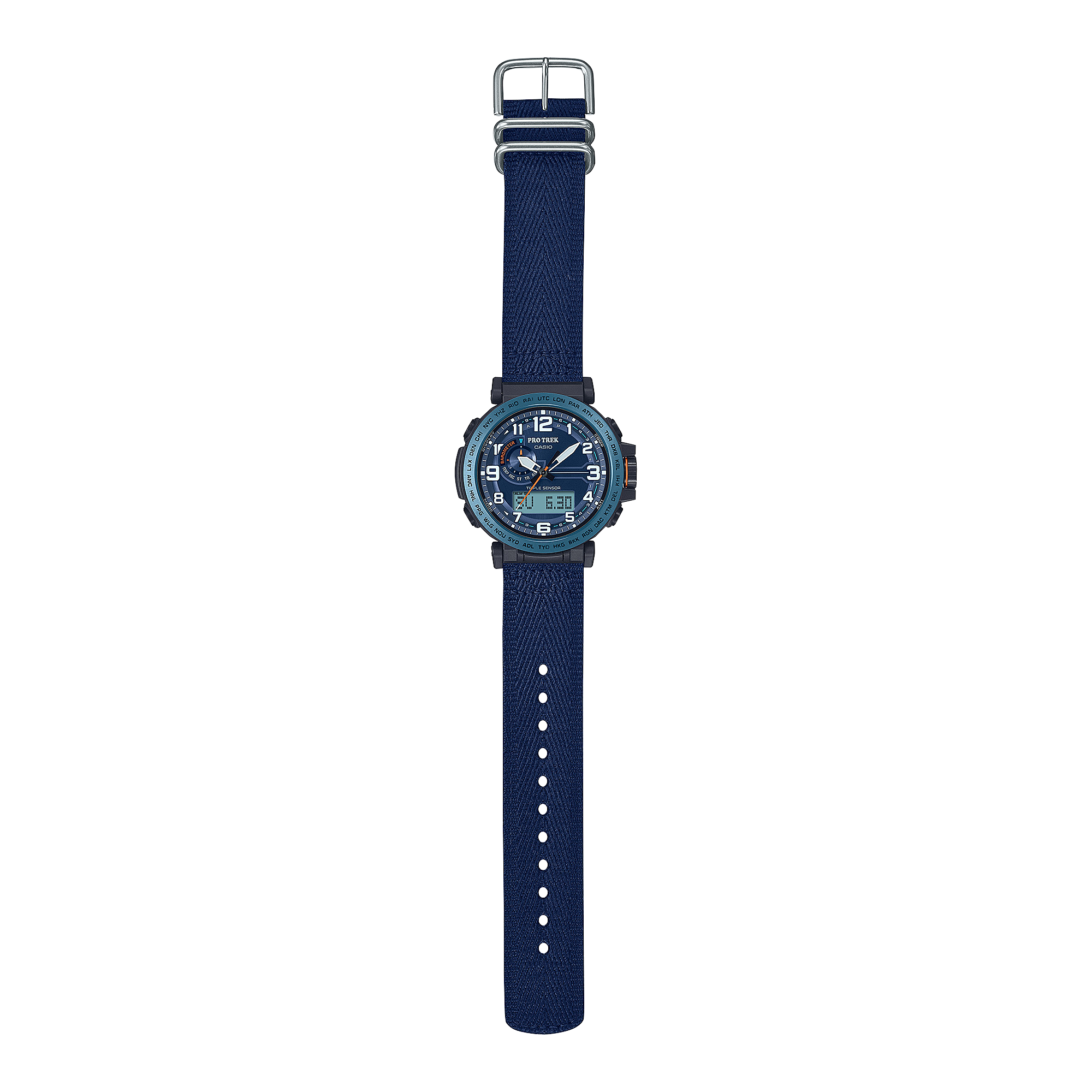 Casio Protek DUO Climber Blue Fabric Strap Watch PRG601YB-2D