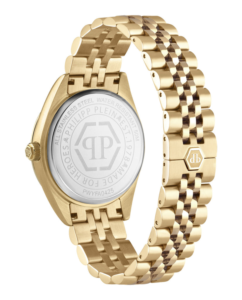 Philipp Superlative Crystal Gold Dial Stainless Steel Watch PWYFA0425