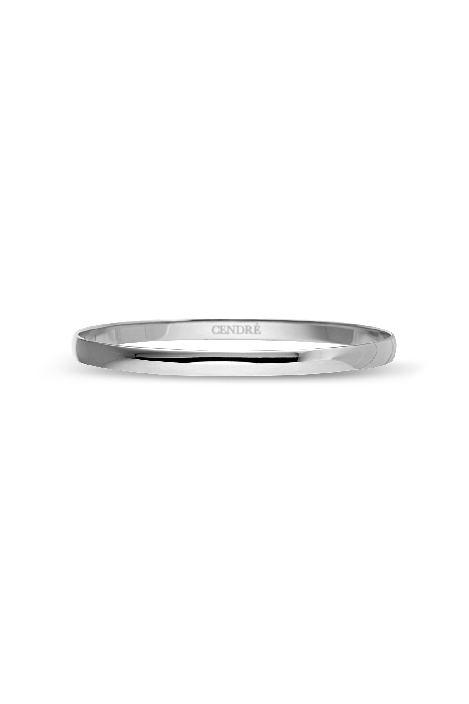 Cendré Presley silver bangle on a white background
