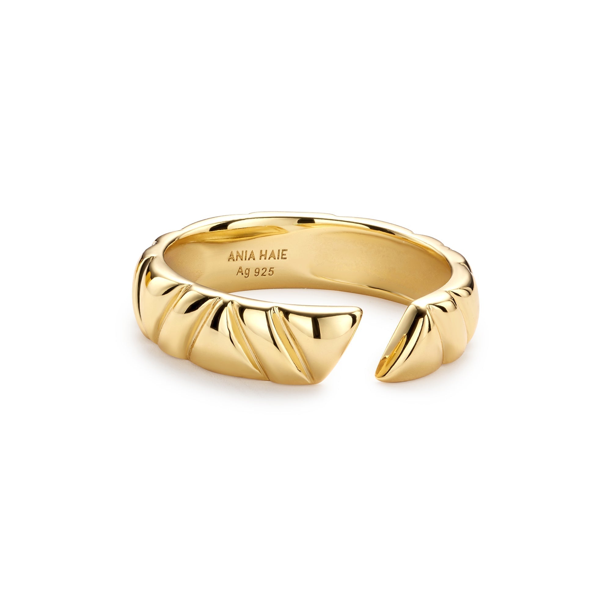 Ania Haie Gold Twill Adjustable Ring Modern Luxury Trend Jewelry