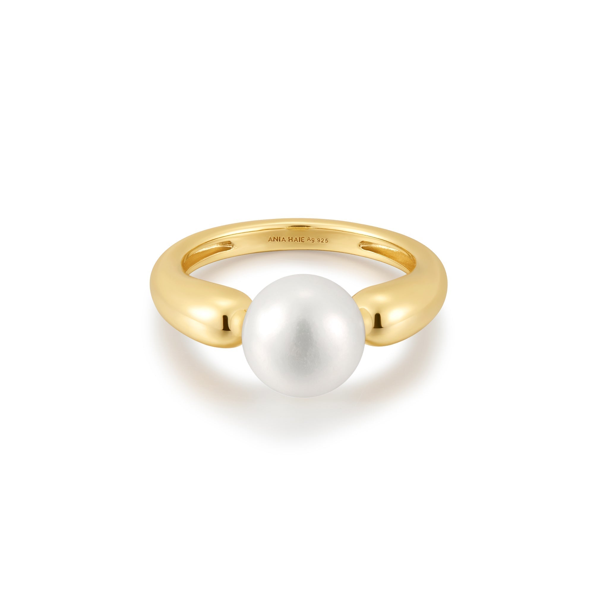 Ania Haie Gold Freshwater Pearl Ring Modern Luxury Trendy Design