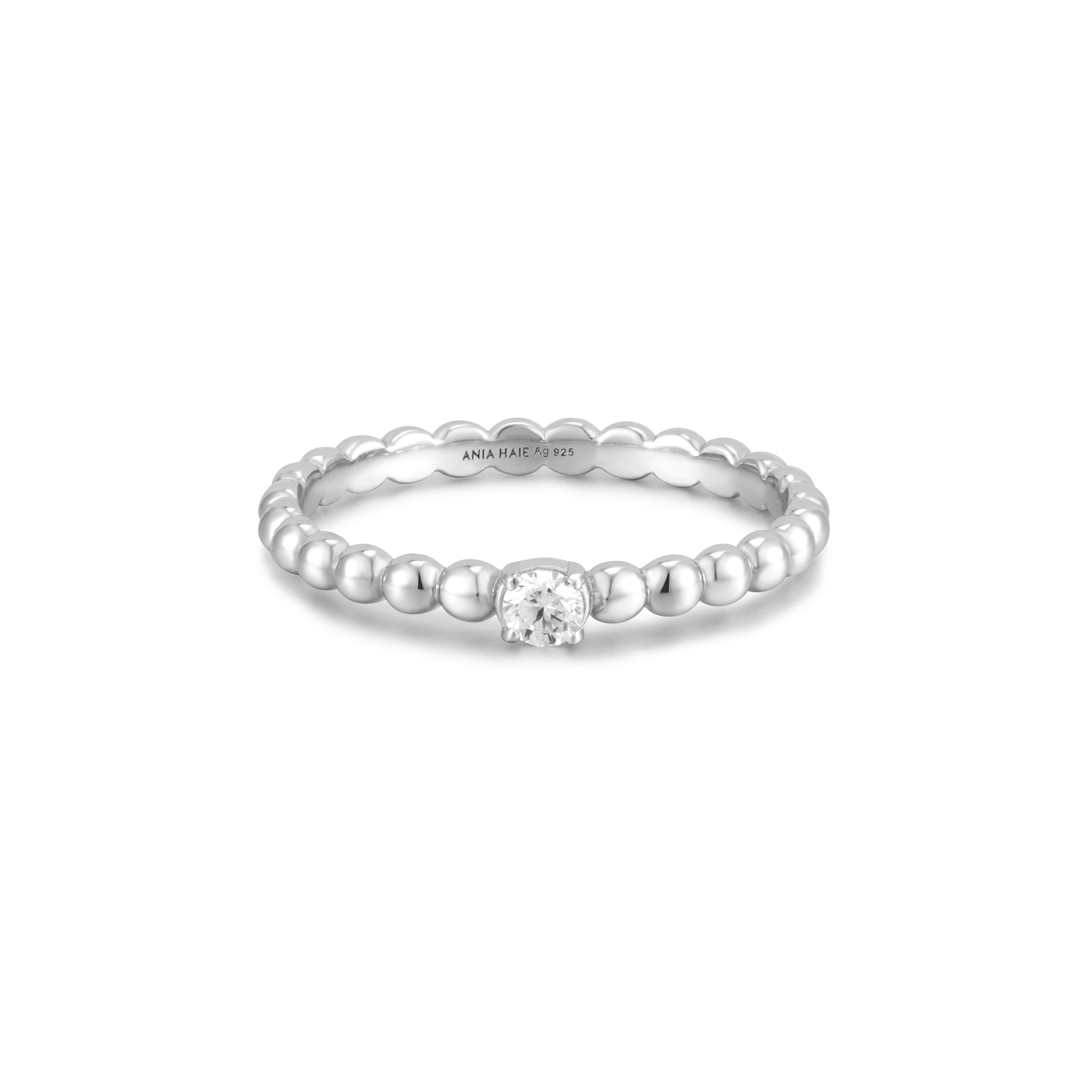 Ania Haie Silver Cubic Zirconia Dome Ring Modern Luxury Style