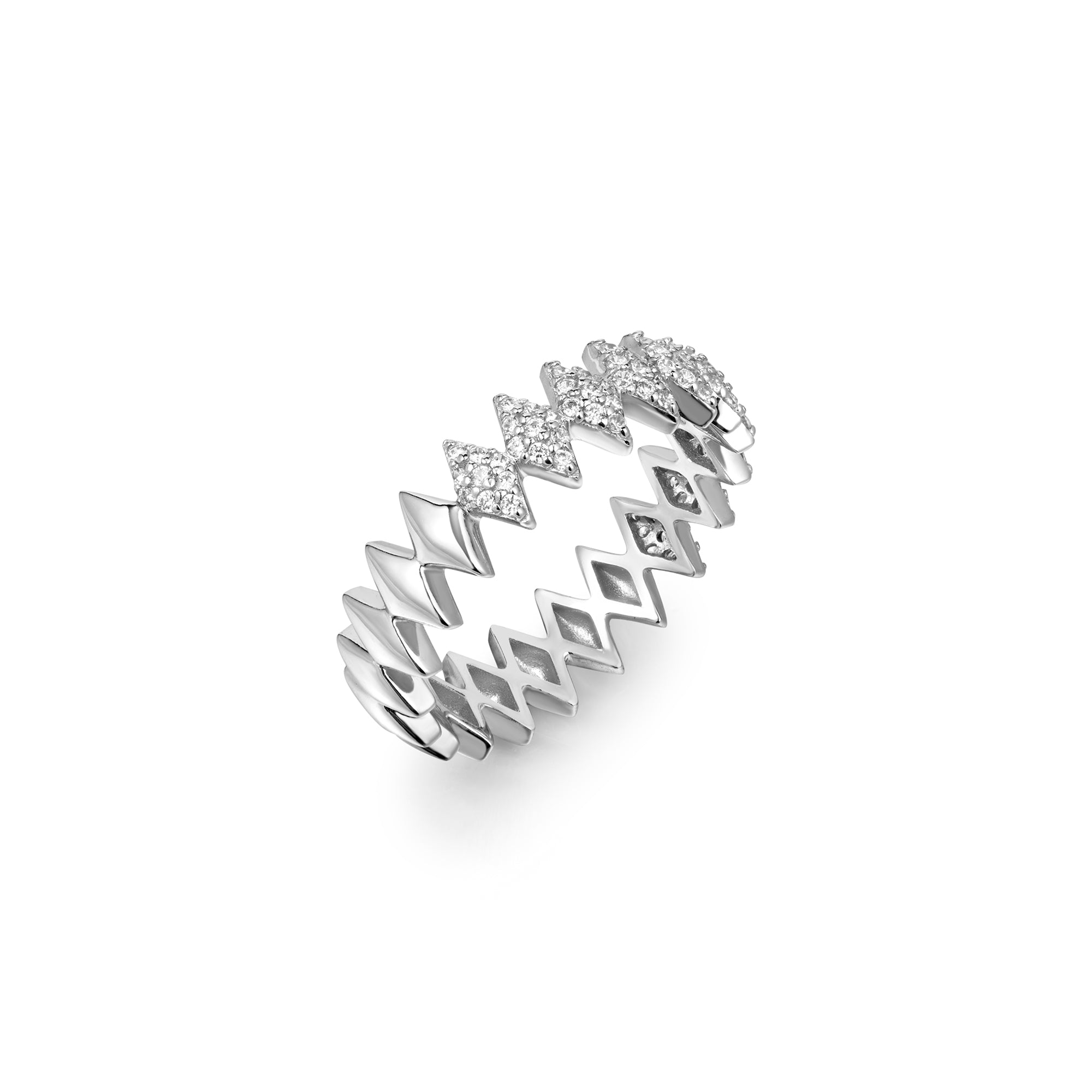 Ania Haie Silver Sparkle Ring for Women Elegant Pave Design