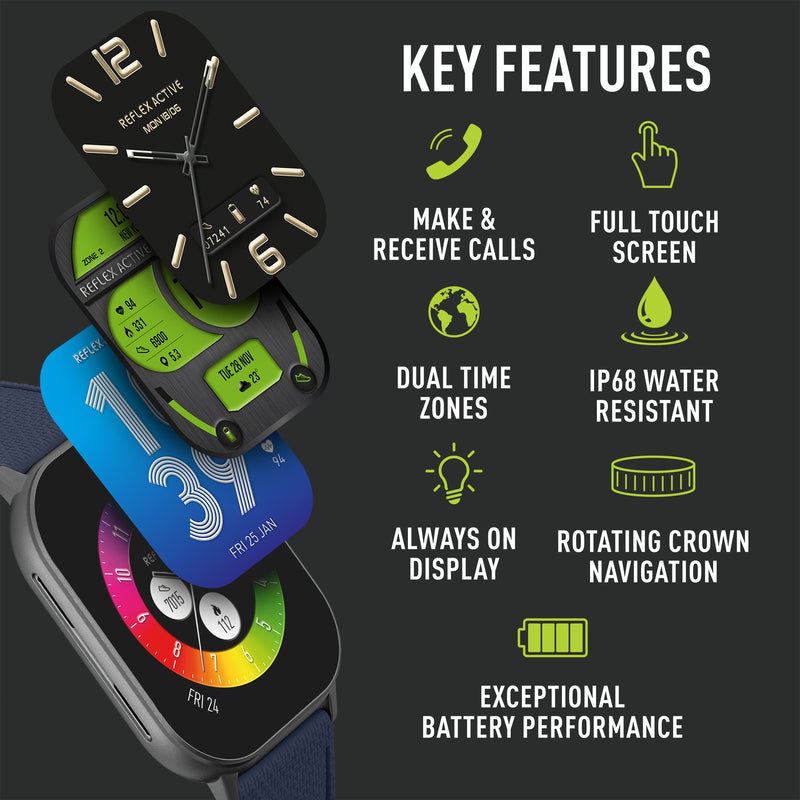 Reflex Active Series 29 Amoled XL Ti-coloured Case & Navy Silicone Strap RA29-2182