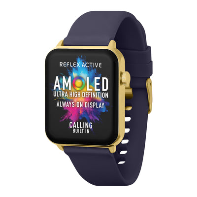 Reflex Active Series 30 Amoled Gold Case & Navy Silicon Strap RA30-2190