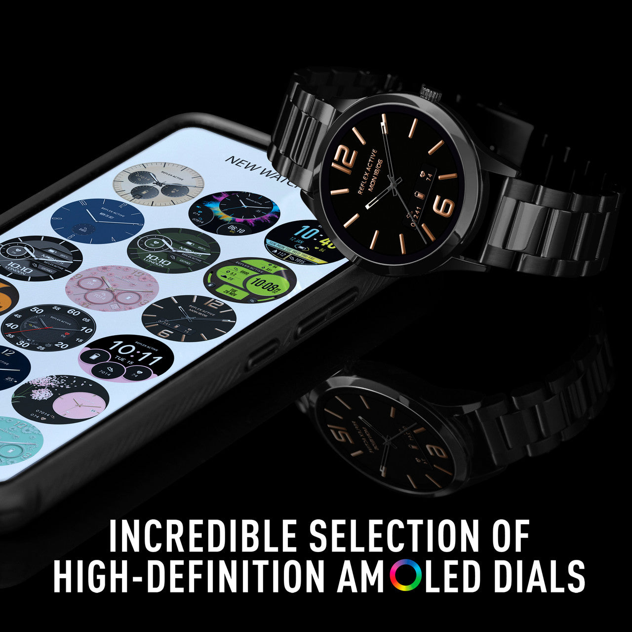Reflex Active Series 31 Full Black AMOLED Link Strap