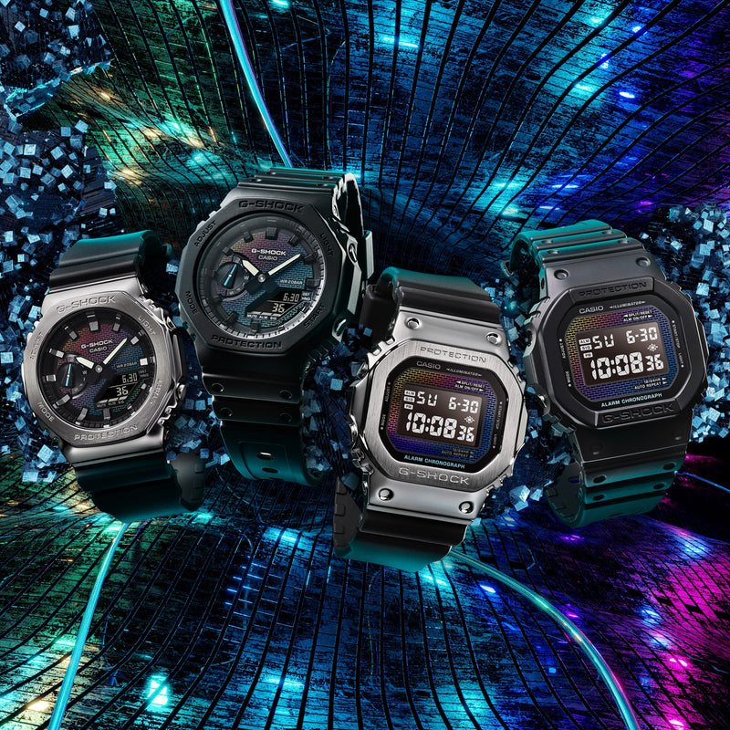Iconic G-Shock 5600 Series Timepiece with Rainbow Gradation DW5600RW-1D