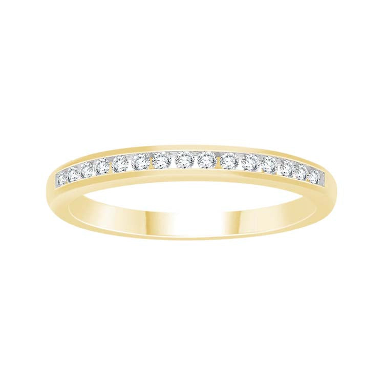 0.15ct Diamond Channel Set Band in 9K Yellow Gold