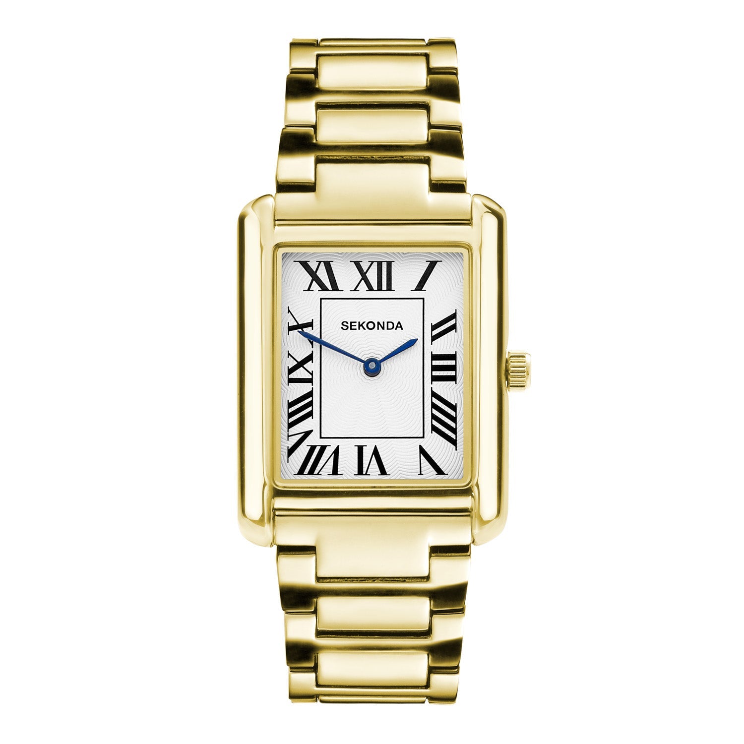 Sekonda Mens Gold Guilloche Dial Watch Stainless Steel Bracelet 28mm