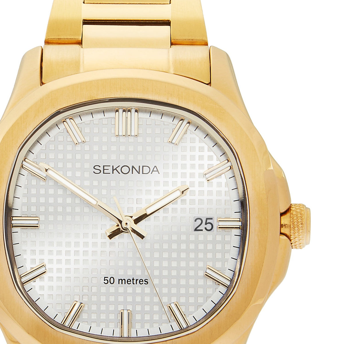 Sekonda Octaire Silver White Dial 40mm Mens Watch Gold SK30283