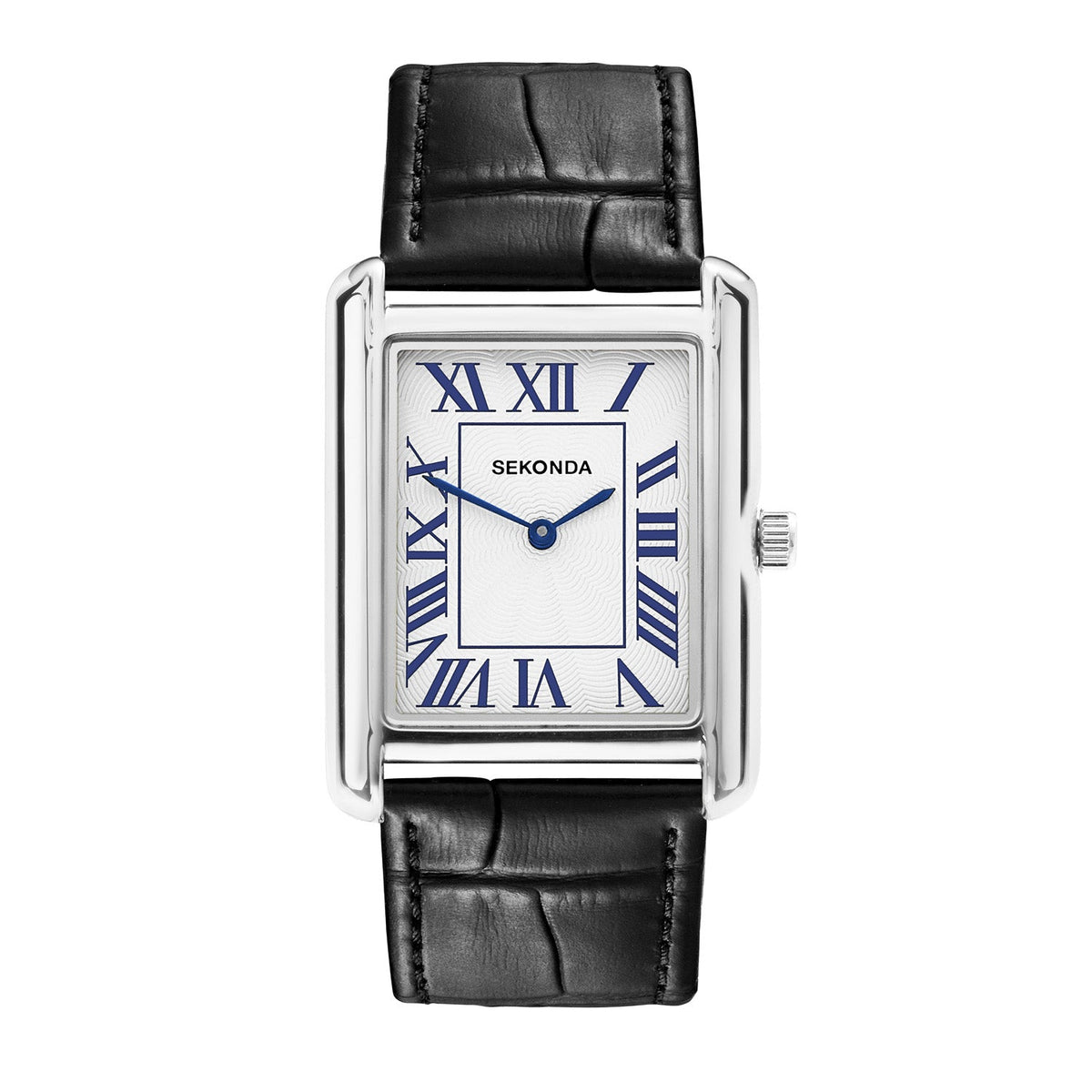 Sekonda Clement White Dial Black Leather Mens Watch SK30355 front packshot