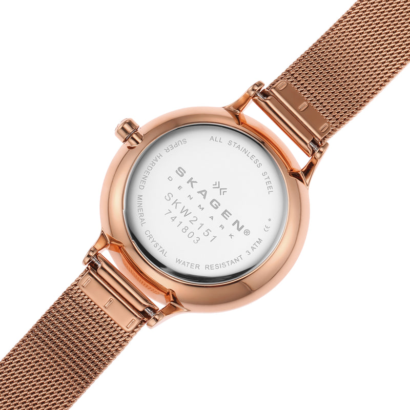 Skagen Anita Rose Gold Women's Watch with White Dial SKW2151