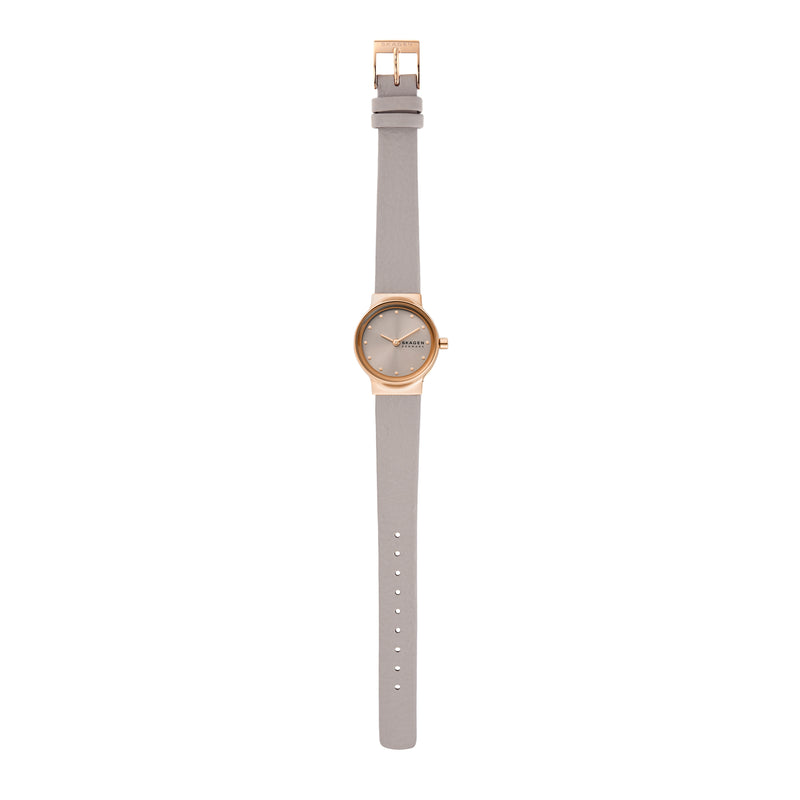 Skagen Freja Lille Minimalist Greystone Watch with LiteHide Leather Strap SKW3005