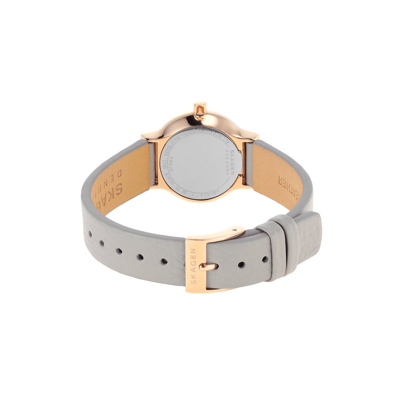 Skagen Freja Lille Minimalist Greystone Watch with LiteHide Leather Strap SKW3005