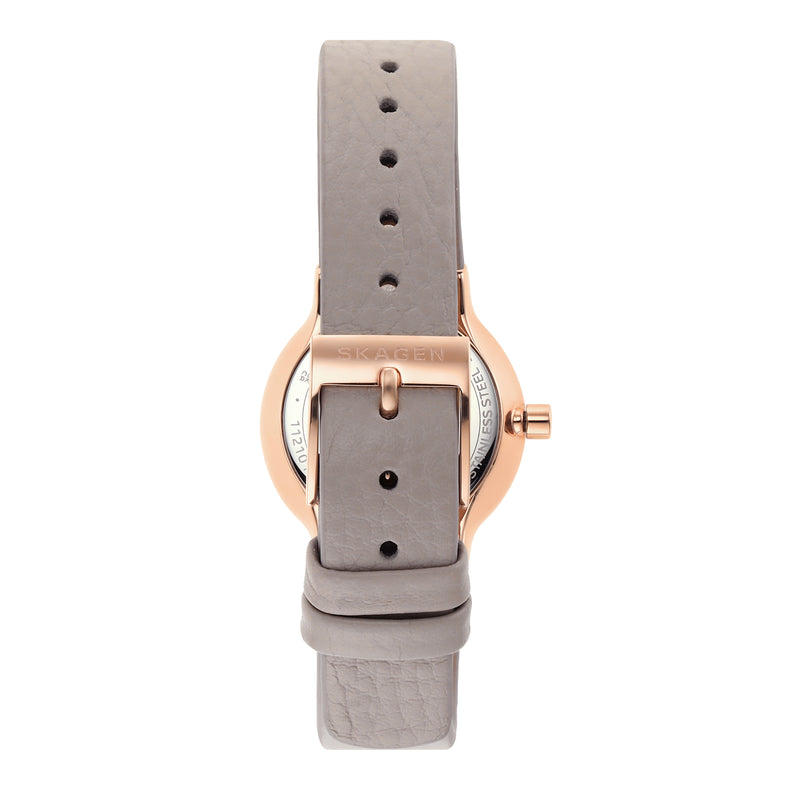 Skagen Freja Lille Minimalist Greystone Watch with LiteHide Leather Strap SKW3005