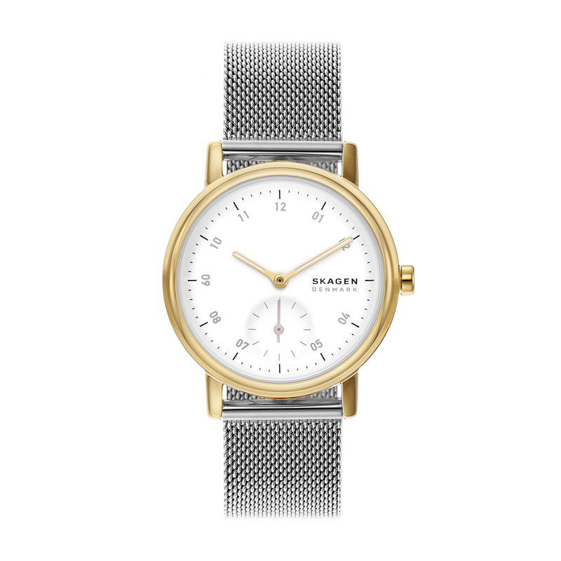 Elegant Skagen Kuppel Lille Mesh Watch with Stainless Steel Strap and Sub-Second SKW3101