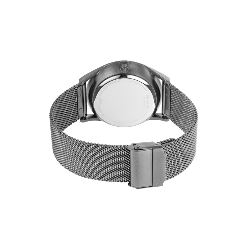 Skagen Holst Charcoal Steel Mesh Chronograph Watch SKW6180 with Dual Sub-Dials and 50m Water Resistance