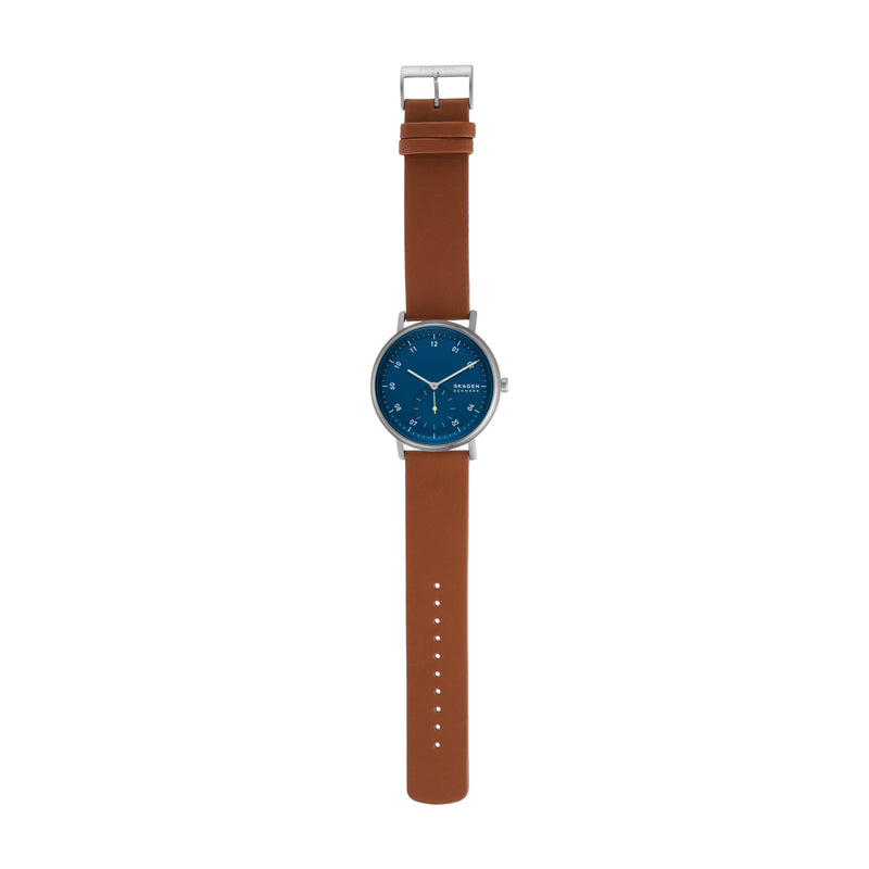 Skagen Kuppel Stylish Leather Strap Watch SKW6888