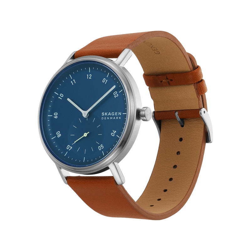 Skagen Kuppel Stylish Leather Strap Watch SKW6888