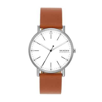 Skagen Signatur SKW6903 Classic Three-Hand Luggage Leather Watch