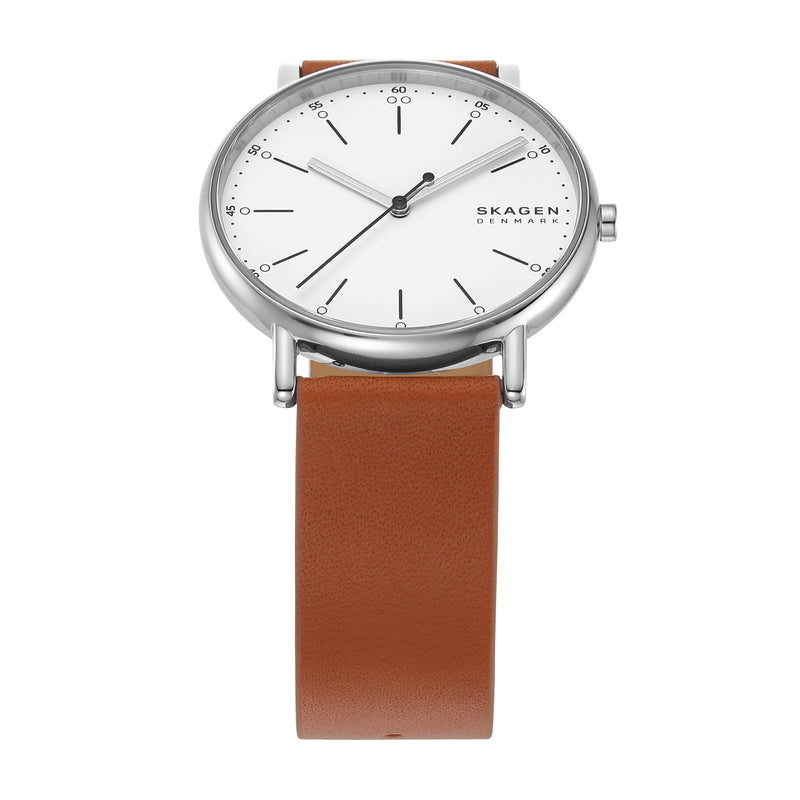 Skagen Signatur SKW6903 Classic Three-Hand Luggage Leather Watch