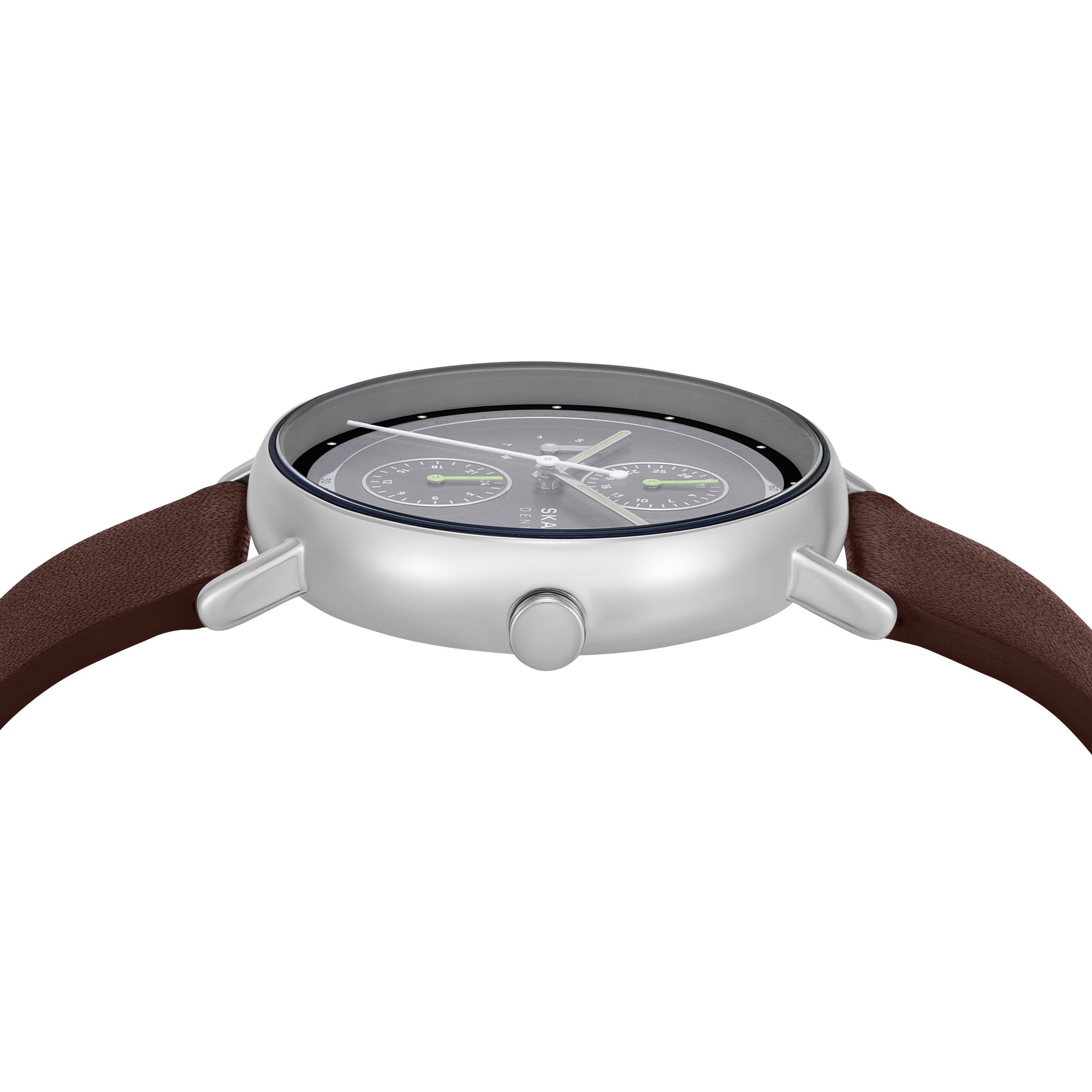 Skagen Signatur Gray Dial Brown Leather Strap Watch SKW6941