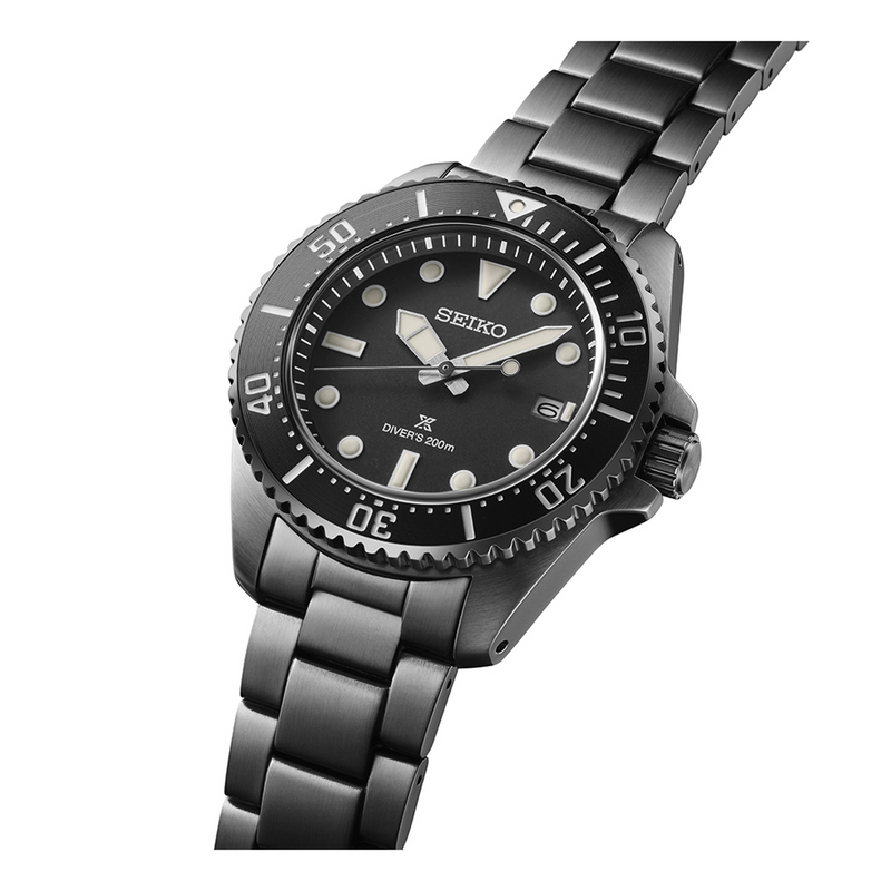 Seiko Prospex Solar Black Diver Watch SNE599P