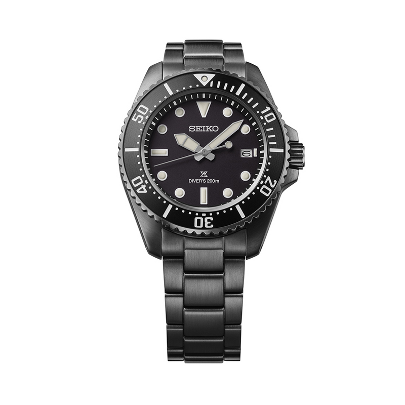 Seiko Prospex Solar Black Diver Watch SNE599P