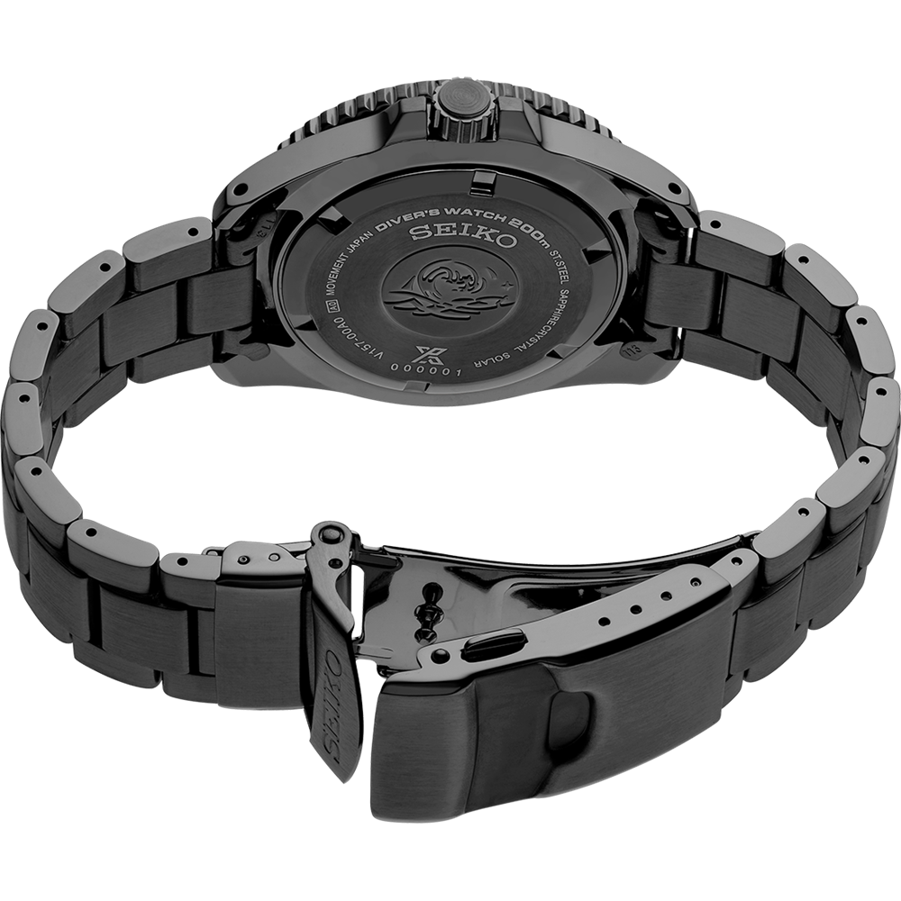 Seiko Prospex Solar Black Diver Watch SNE599P