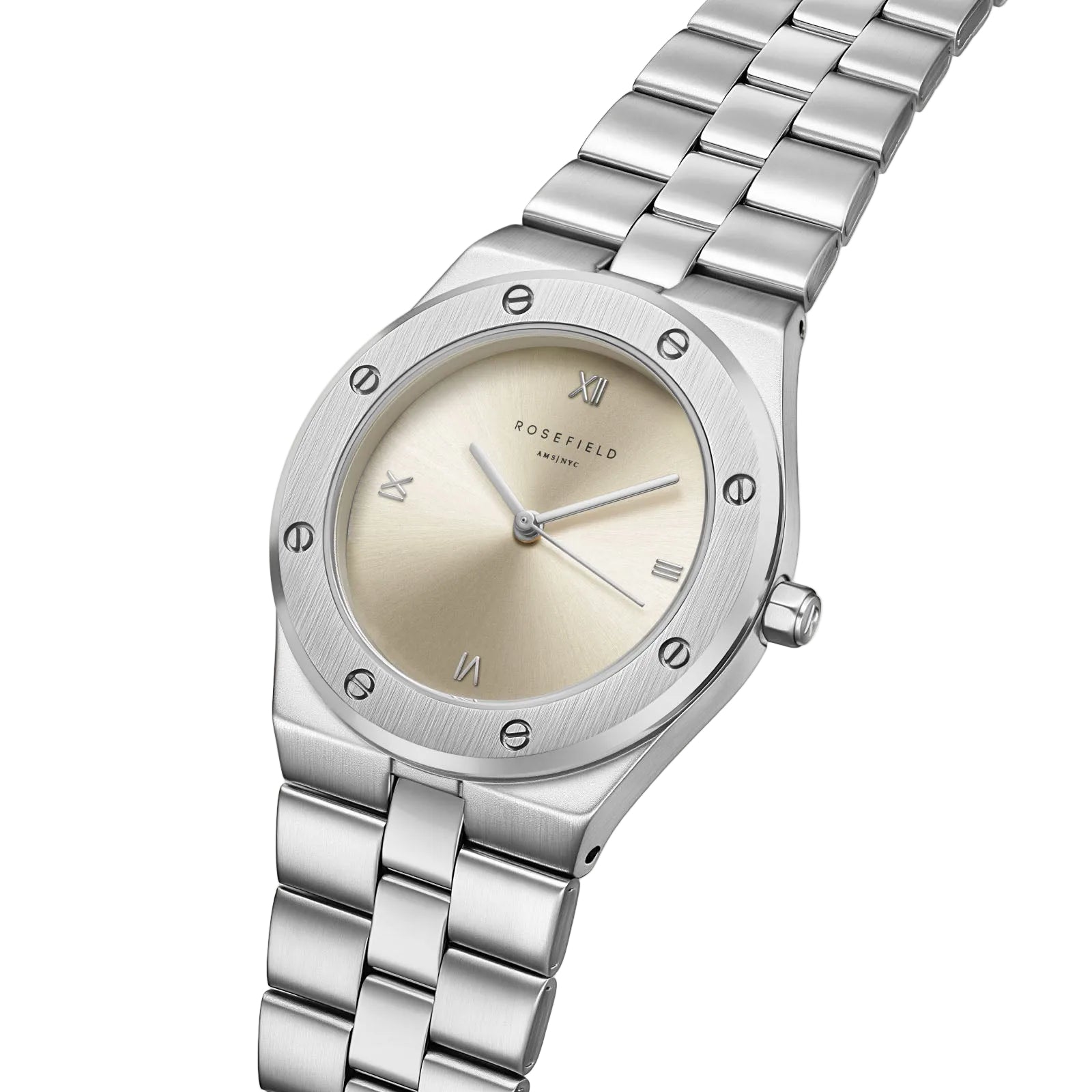 Rosefield Rose Silver Champagne Dial Women's Watch SPCSSS-SP03