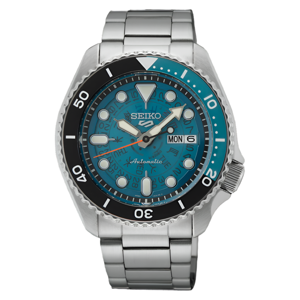 Seiko 5 Automatic Sports Blue Dial Stainless Steel Watch SRPJ45K