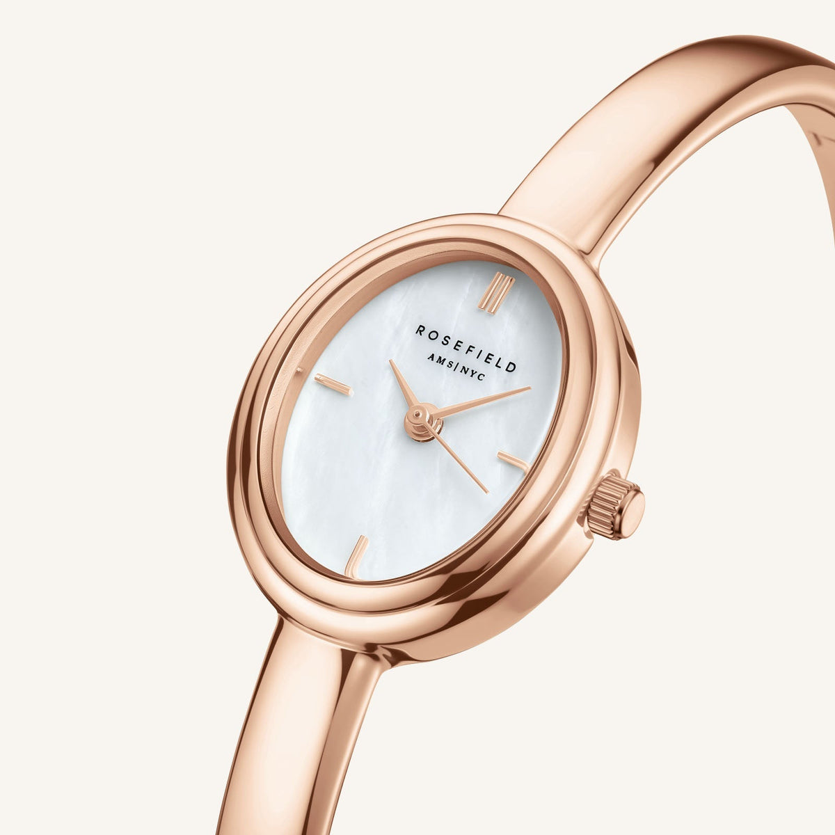 Rosefield Studio Bangle S Mother of Pearl Rose Gold Watch STWRSR-ST08