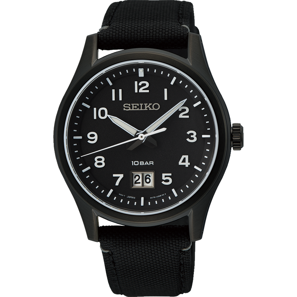 Seiko Conceptual Series Black Dial Nylon Strap Watch SUR571P