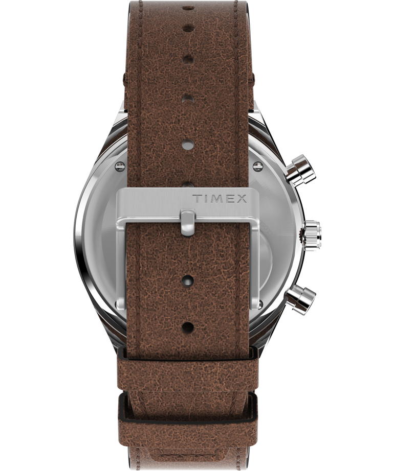 Q Timex Chronograph 40mm Brown Leather Strap Watch TW2V42800