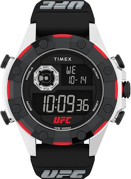 Timex UFC Kick 49mm Silver-Tone Men's Digital Watch TW2V86700 - Front View